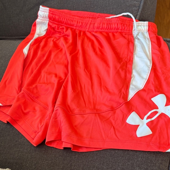 Under Armour Bright Orange Shorts with White Details - Picture 1 of 3